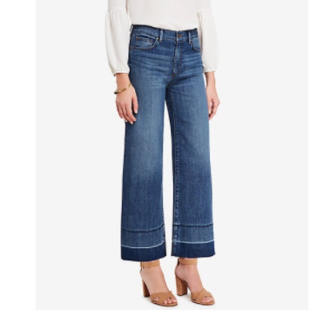 Loft Wide Leg Cropped Jeans Size 10